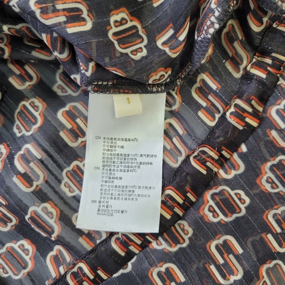 Maje Luzette Metallic Thread Print Silk Blend Boho style Blouse - Picture 12 of 15